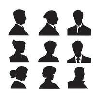 set of bussiness man and women silhouette isolaed on white background vector