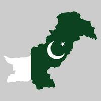 New Official Pakistan Map Including Kashmir Region with Flag Inside vector
