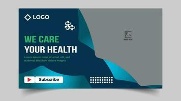 Editable Medical healthcare services provide or world health day youtube thumbnail and web banner template vector