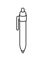 Isolated Pen Outline Vector Image. Clean and simple vector image featuring the outline of a pen a black line, isolated for versatile use.