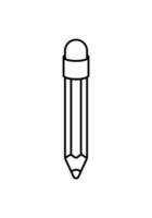 Isolated Pencil Outline Vector Image. Clean and simple vector image featuring the outline of a pencil a black line, isolated for versatile use.