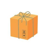 Box Parcel Vector Illustration on Isolated Background. Clean and modern vector illustration of a box parcel, showcased on an isolated background for versatile use.