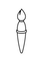 Isolated Paintbrush Outline Vector Image. Clean and simple vector image featuring the outline of a paintbrush with black linework, isolated for versatile use.