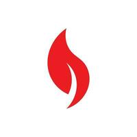 simple geometric red flame symbol logo vector
