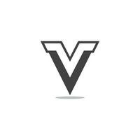 letter v simple geometric logo vector