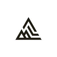 letter ml simple triangle lines art abstract geometric logo vector