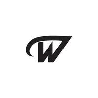 letter w swoosh geometric arrow symbol logo vector