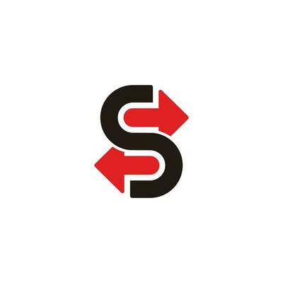 letter s exchange opposite arrows geometric design logo vector