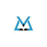 letter m triangle simple geometric colorful logo vector