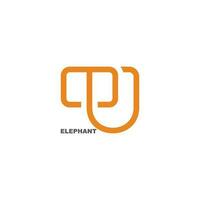 letter mj simple elephant shape symbol geometric vector
