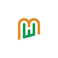 letter mw simple geometric colorful line logo vector