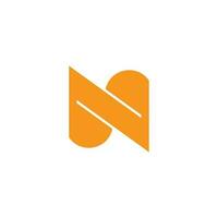 letter n flash geometric design simple logo vector