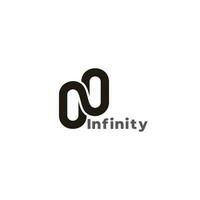 letter n simple loop infinity line geometric logo vector