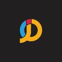 letter jd round circle colorful geometric logo vector