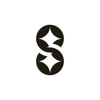 letter s shine stars geometric negative space logo vector