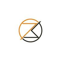 letter 7b circle geometric line arrow logo vector