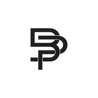 letter bp linked linear simple logo vector