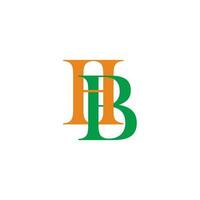 letter bh colorful simple overlap logo vector