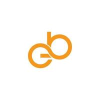 letter eb loop curve geometric logo vector