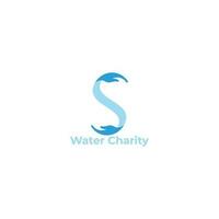 letter s water hand care logo vector