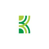 letter k green trees branch forest simple logo vector