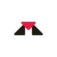 letter m abstract triangle colorful simple logo vector