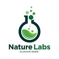 Vector set of natural labs logo design template