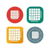 Table Data Vector Icon