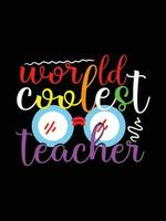 Teacher vintage colorful lettering typography t-shirt design eye caching vector art