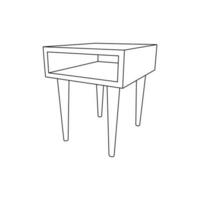 línea Arte mueble de mesa diseño plantilla, vector símbolo, firmar, contorno ilustración. icono desde mueble colección aislado en blanco antecedentes