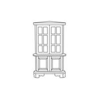 Cupboard icon line minimalist interior design, illustration vector Design Template, suitable for your company