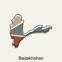 Map of Badakhshan modern geometric logo, Abstract, designs concept, logo, logotype element for template. vector