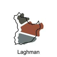 Map of Laghman modern geometric logo, Abstract, designs concept, logo, logotype element for template. vector