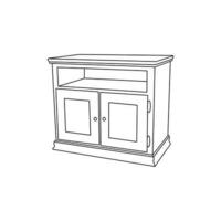line simple furniture design of TV Tribune, element graphic illustration template vector