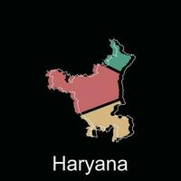 Map of Haryana illustration design with black outline on white background, design template suitable for your company vector