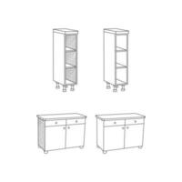 Set of Module Furniture line simple furniture design, element graphic illustration template vector