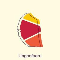 Map of Ungoofaaru geometric colorful with outline modern icon, vector illustration design template
