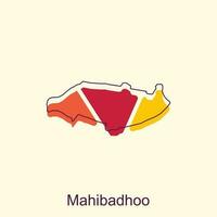 Map of Mahibadhoo Vector illustration icon with simplified map of Republic of Maldives, illustration design template