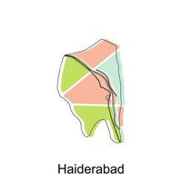 Map of Haiderabad modern with outline style vector design, World Map International vector template