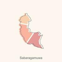 vector file map of Sabaragamuwa, Geometric Map of Sri Lanka Region Vector Design Template. Editable Stroke