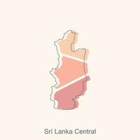 vector file map of Sri Lanka Central, Geometric Map of Sri Lanka Region Vector Design Template. Editable Stroke