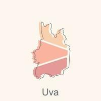 vector file map of Uva, Geometric Map of Sri Lanka Region Vector Design Template. Editable Stroke