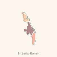 Map of Sri Lanka Eastern colorful illustration design, World Map International vector template with outline graphic sketch style isolated on white background