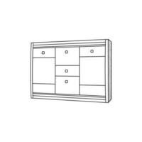 Cabinet furniture icon interior design minimalist logo, vector icon illustration design template