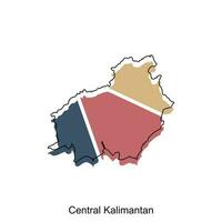Map of Central Kalimantan design template, vector illustration of Map of Indonesia on white background