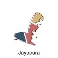 mapa de Jayapura ilustración diseño, mundo mapa internacional vector modelo con contorno gráfico bosquejo estilo aislado en blanco antecedentes