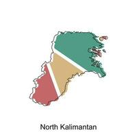 mapa de norte Kalimantan ilustración diseño, mundo mapa internacional vector modelo con contorno gráfico bosquejo estilo aislado en blanco antecedentes