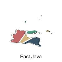 mapa de este Java vistoso moderno geométrico con contorno diseño, elemento gráfico ilustración modelo vector