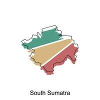 Map of South Sumatra illustration design, World Map International vector template with outline graphic sketch style isolated on white background