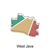 mapa de Oeste Java ilustración diseño, mundo mapa internacional vector modelo con contorno gráfico bosquejo estilo aislado en blanco antecedentes